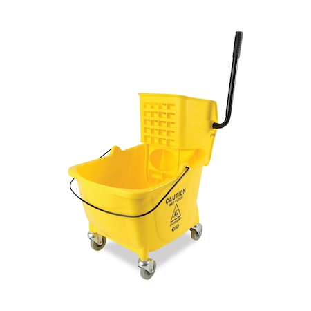 Boardwalk 35 qt Mop Bucket and Wringer, Yellow/Silver, Plastic/Metal 3485205